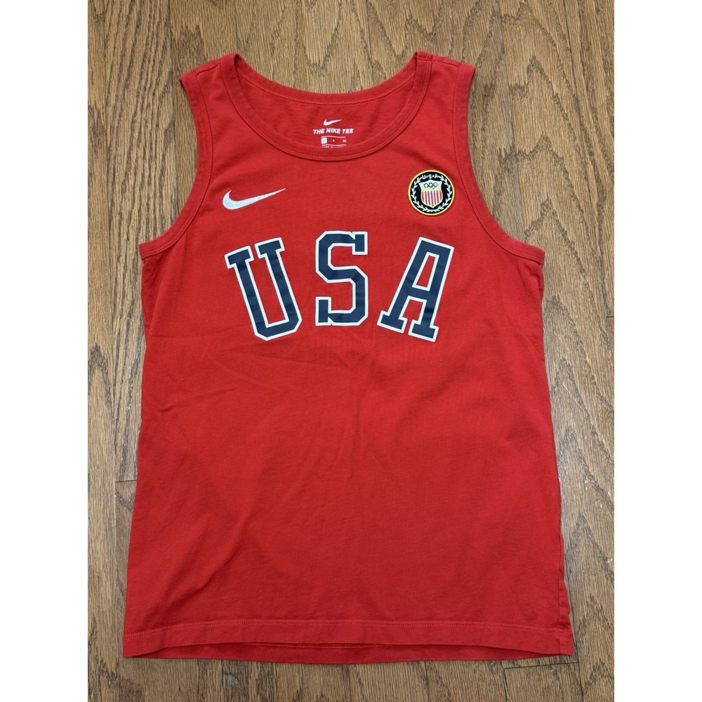 Nike USA Olympic‎ Team Athletic Cut Tank Jersey Red Mens Small